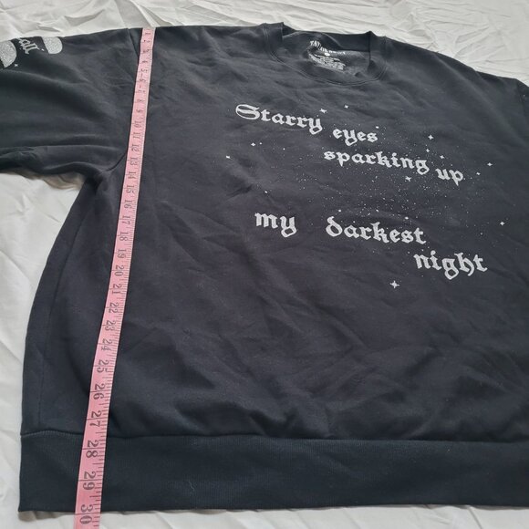 Taylor Swift Sweatshirt Crewneck Starry Eyes Sparking Up Darkest Night FLAW - Picture 10 of 12